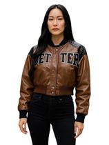 Jaqueta Feminina material sintético Curta Modelo College Better Jaqueta Feminina material sintético Curta Modelo College Better