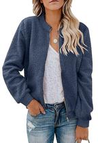 Jaqueta feminina MIROL Sherpa Fleece Faux Fuzzy Zip Up Bomber Jaqueta feminina MIROL Sherpa Fleece Faux Fuzzy Zip Up Bomber