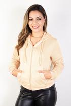 Jaqueta feminina moletinho com capuz 80001 Jaqueta feminina moletinho com capuz 80001