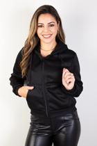 Jaqueta feminina moletinho com capuz 80001