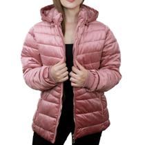 Jaqueta Feminina Mooncity Apeluciada Capuz Rosa - 620200