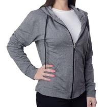 Jaqueta Feminina Mosaico Moletom Capuz Cinza - 060300 Jaqueta Feminina Mosaico Moletom Capuz Cinza - 060300