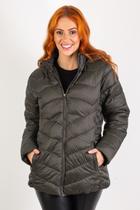 Jaqueta feminina nylon com capuz removível 80235