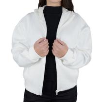 Jaqueta Feminina Olho Fatal Moletom Branco Natural - 602365 Jaqueta Feminina Olho Fatal Moletom Branco Natural - 602365
