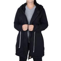 Jaqueta Feminina Olho Fatal Parka Moletom Preta - 601209