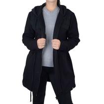 Jaqueta Feminina Olho Fatal Parka Moletom Preta - 601311 Jaqueta Feminina Olho Fatal Parka Moletom Preta - 601311