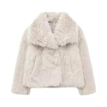 Jaqueta Feminina Oversized De Pele Sintética Casual Estilo Streetwear Casaco Grosso De Inverno Com Jaqueta Feminina Oversized De Pele Sintética Casual Estilo Streetwear Casaco Grosso De Inverno Com