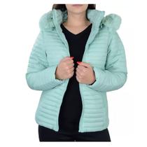 Jaqueta Feminina Pellini Peluciada Capuz Pele Verde GD2910