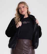 Jaqueta Feminina Peluciada Plus Size Secret Glam Preto