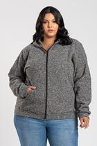 Jaqueta Feminina Plus Size Bouclê Capuz Fechamento Zíper Bolso Canguru - Serena Jaqueta Feminina Plus Size Bouclê Capuz Fechamento Zíper Bolso Canguru - Serena