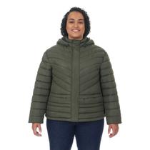 Jaqueta Feminina Plus Size C Capuz Removível 0667