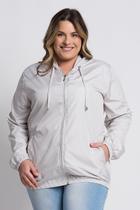 Jaqueta Feminina Plus Size Corta Vento Capuz Bolsos Frente Fechamento Zíper - Serena Jaqueta Feminina Plus Size Corta Vento Capuz Bolsos Frente Fechamento Zíper - Serena