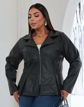Jaqueta Feminina Plus Size Courinho Manga Longa Inverno
