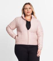 Jaqueta Feminina Plus Size Microfibra Secret Glam Rosa