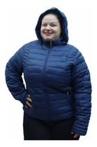 Jaqueta Feminina Plus Size Nylon Capuz Tamanhos Grandes Frio