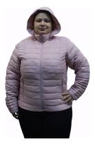 Jaqueta Feminina Plus Size Nylon Capuz Tamanhos Grandes Frio