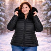 Jaqueta Feminina Plus Size Puffer Blusa De Frio Casaco Inverno Bobojaco Forrado Quente Com Capuz Jaqueta Feminina Plus Size Puffer Blusa De Frio Casaco Inverno Bobojaco Forrado Quente Com Capuz