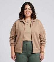Jaqueta Feminina Plus Size Secret Glam Marrom