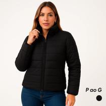 Jaqueta Feminina Puffer Aconchegante De Inverno Sem Capuz