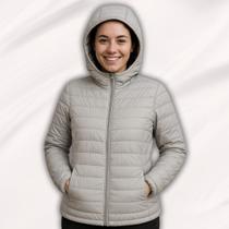 Jaqueta Feminina Puffer Bobojaco Com Capuz Impermeável Casaco Últimas Unidades