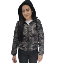 Jaqueta Feminina Puffer Bobojaco Forrada Camuflada Tamanho:G