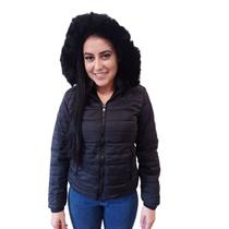 Jaqueta Feminina Puffer Bobojaco Forrada Com Pelo TM : M