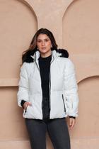 Jaqueta Feminina Puffer com Capuz Peluciado Bobojaco Inverno COR:BRANCOTAMANHO:P Jaqueta Feminina Puffer com Capuz Peluciado Bobojaco Inverno COR:BRANCOTAMANHO:P