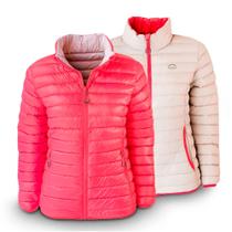 Jaqueta Feminina Puffer Dupla Face Pluma Ganso Pink/ Prata - Kailash Jaqueta Feminina Puffer Dupla Face Pluma Ganso Pink/ Prata - Kailash