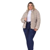 Jaqueta Feminina Puffer Forrada De Pelúcia Plus Size Isis
