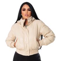 Jaqueta Feminina Puffer Forrada De Pelúcia Samanta