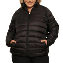 Jaqueta feminina puffer gomos plus size poliamida premium confort moda inverno 2633a