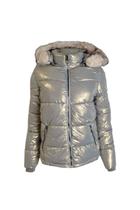 Jaqueta Feminina Puffer Kla Metalizada Cinza