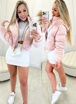 Jaqueta feminina puffer TAM G rosa