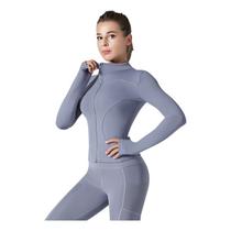 Jaqueta feminina respirável de alta elasticidade para treinamento de corrida