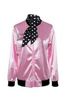 Jaqueta feminina rosa acetinada com lenço Lixinya XL