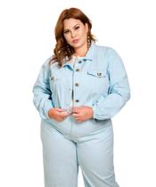 Jaqueta Feminina Sarja Azul Sky Cropped