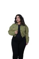 Jaqueta Feminina Sarja Verde Midi