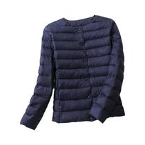 Jaqueta Feminina Slim Fit Ultra Leve E Compactável De Plumas De Pato Branco Para Outono Inverno