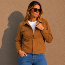 Jaqueta Feminina Slim Suede Atemporal Elegante Facinelli