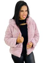 Jaqueta Feminina Veludo Molhado Forrada Pelinhos 690111