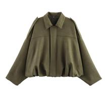 Jaqueta feminina Xunger de camurça sintética Bomber verde primavera tamanho S Jaqueta feminina Xunger de camurça sintética Bomber verde primavera tamanho S