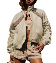 Jaqueta feminina Yozazzy, felpuda, com zíper, sherpa, outono e inverno