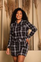 Jaqueta Flanelado Xadrez Black Plus Size