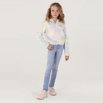 Jaqueta Fleece Infantil Menina Bege Claro Brandili