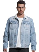 Jaqueta Guess Masculina Jeans Trucker Sherpa Collar Clara Jaqueta Guess Masculina Jeans Trucker Sherpa Collar Clara