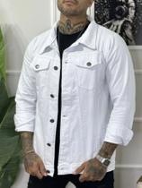 Jaqueta Homem Jeans Masculina Casual Branca Jaqueta Homem Jeans Masculina Casual Branca