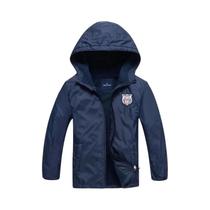 Jaqueta Impermeável Para Meninos Com Capuz De Fleece Polar Duplo 3-12 Anos Primavera Outono Inverno