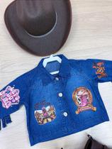 Jaqueta Infantil Blogueirinha Boiadeira Jeans Country Menina Jaqueta Infantil Blogueirinha Boiadeira Jeans Country Menina