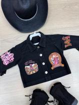Jaqueta Infantil Blogueirinha Boiadeira Preto Country Menina Jaqueta Infantil Blogueirinha Boiadeira Preto Country Menina