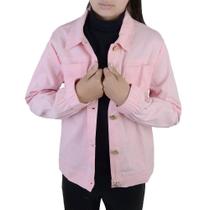 Jaqueta Infantil Feminina Brandili Sarja Cotelê Jeans Rosa
